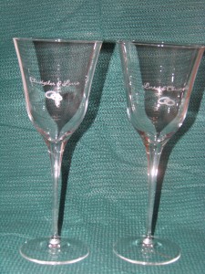 Toasting Glasses-Wedding Rings and Names